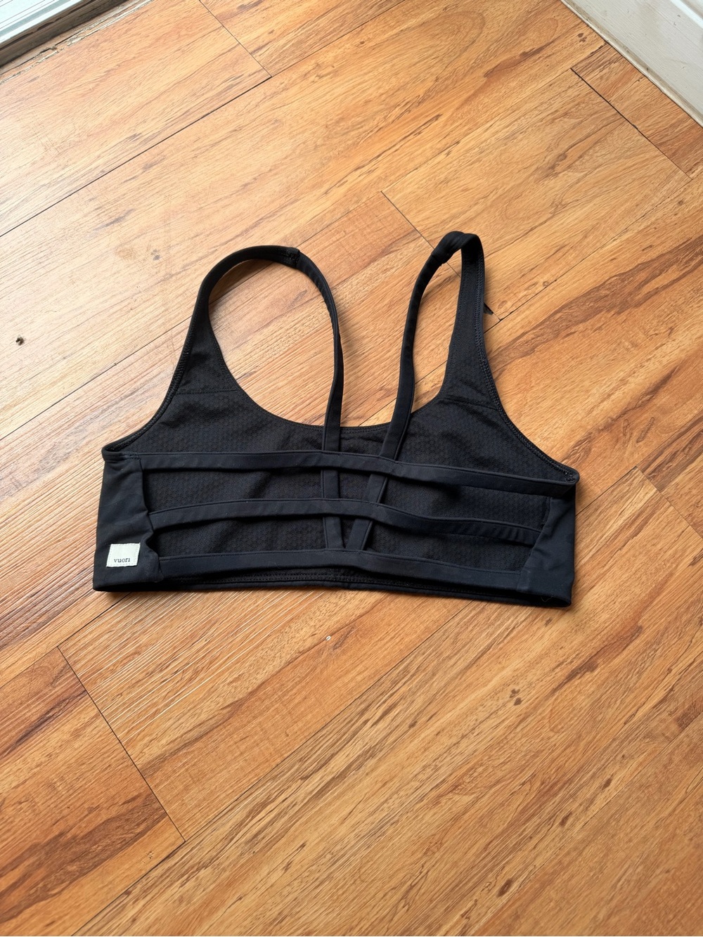 Vuori Black Strappy Low-Impact Sports Bra